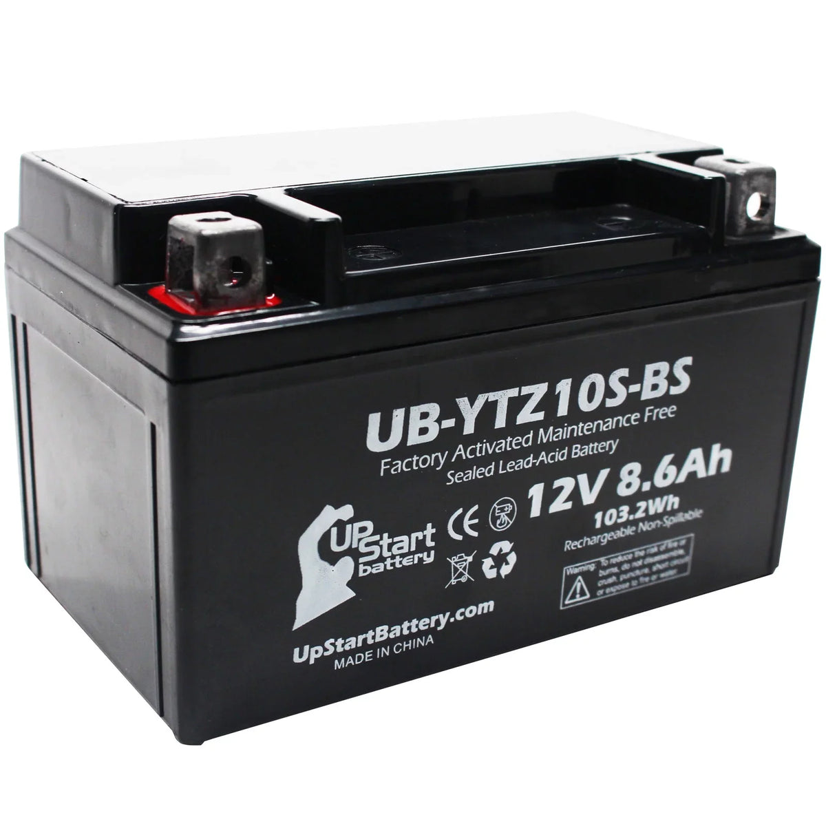 Battery Yamaha Activated, for Battery UpStart Maintenance Factory 2011 - Free, 8.6Ah, Replacement 4-Pack 250CC Maxam 12V, UB-YTZ10S-BS Scooter