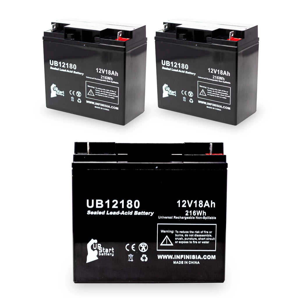 T4 CSB AMERICA OF Lead Universal Compatible 3x Battery Battery Terminal, BATTERY 18000mAh, SLA) Pack Replacement GP12170B1 Sealed (12V, - AGM, UB12180 18Ah, - Acid