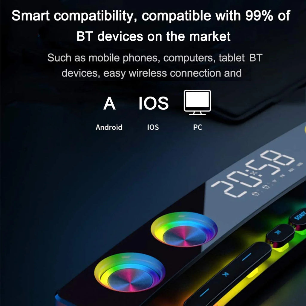 PC Stereo Tablet Stereo Box Computer Bass Input 3600mAh Laptop HiFi BT Speaker for Music Sound Audio Subwoofer Game Speaker Clock Surround Wireless Bar 3D 3.5mm soaiy/SH39 Player Smartphone MP3 Sound