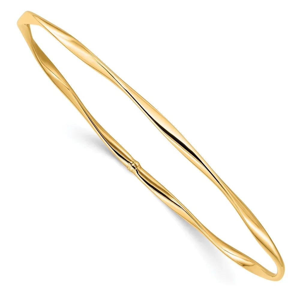 Bracelet Bangle in 7 Gold 10k Slip-On Yellow 3 mm