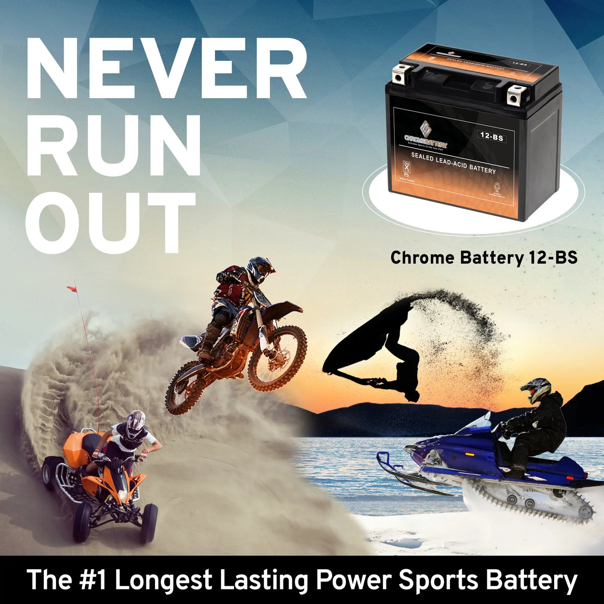 Volt,10 Gsx-r1100 for - Year (12-BS Chrome Battery - Motorcycle Battery 180 Ah, 1998) (1993 Suzuki W 12 1100cc YTX12-BS CCA)