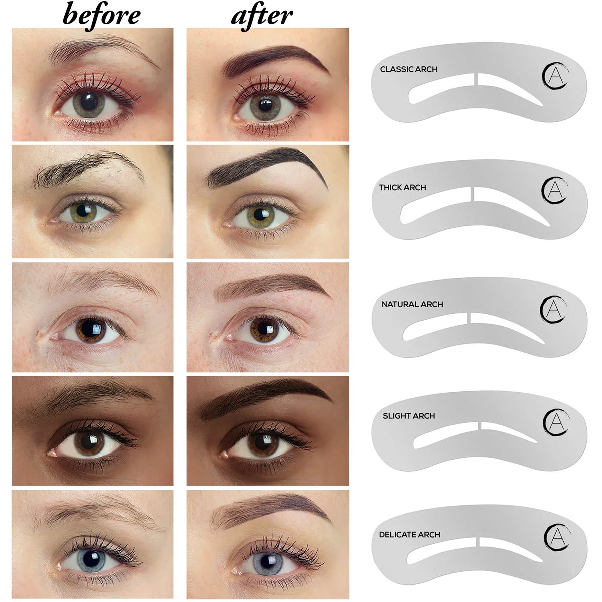 Contour - 6 Palette 5 Spoolie/Brush Powders, Eyebrow Aesthetica Duo, Highlighter, Instructions Kit Tweezers, Eyebrow Stencils, & Makeup - Brow Wax, Brow 16-Piece Eyebrow Concealer