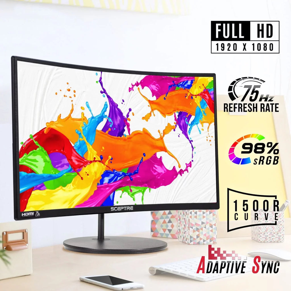75Hz Gaming HDMIx2 Monitor Curved 24" Sceptre