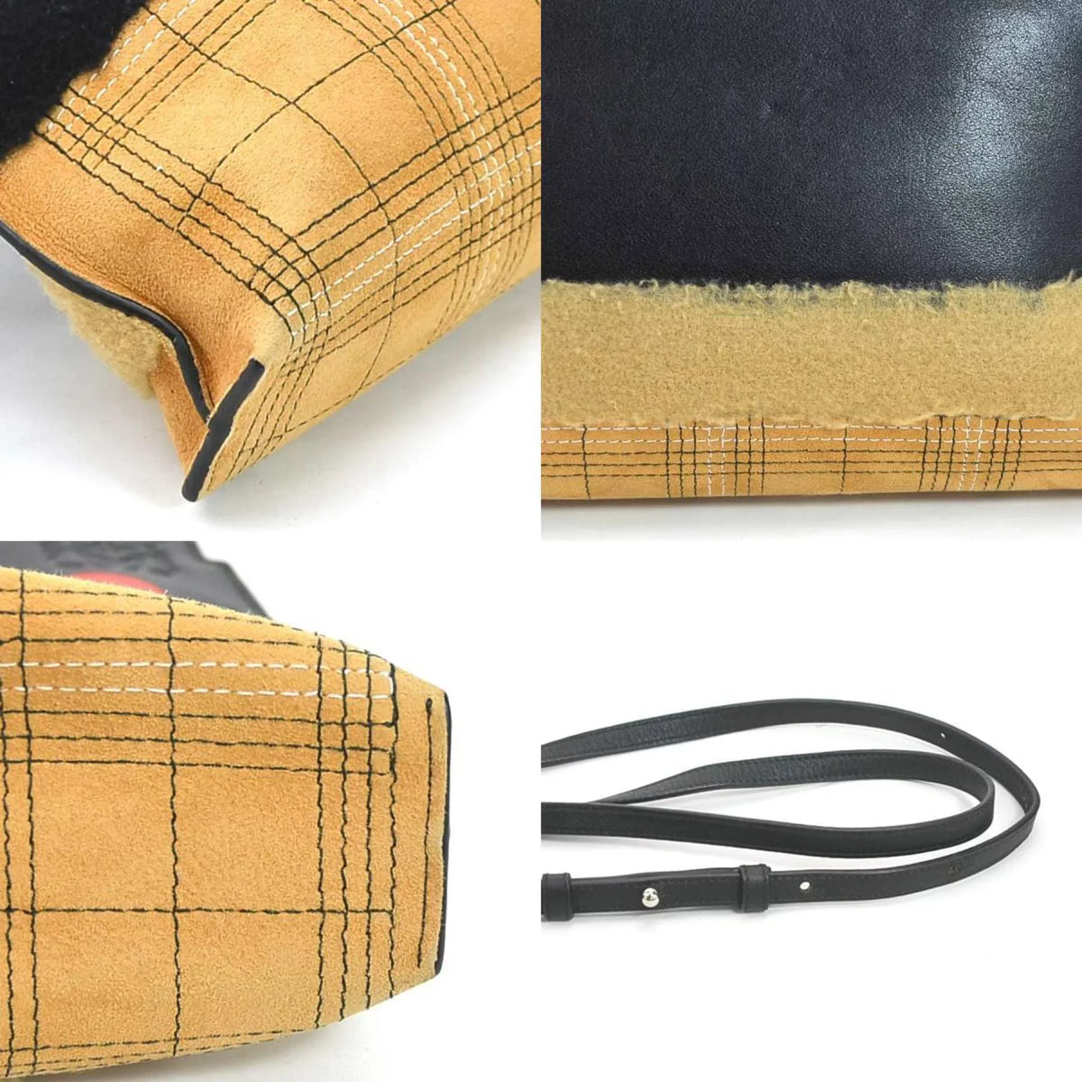 black women's Loewe x shoulder bag LOEWE diagonal (Good) leather/suede brown Pre-Owned r9572g red