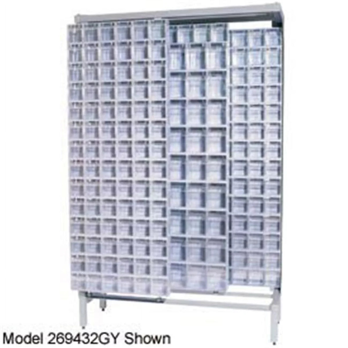Free Gondola with Quantum QS-305306-52WT Storage White Standing Systems 52 Bins. System Slider