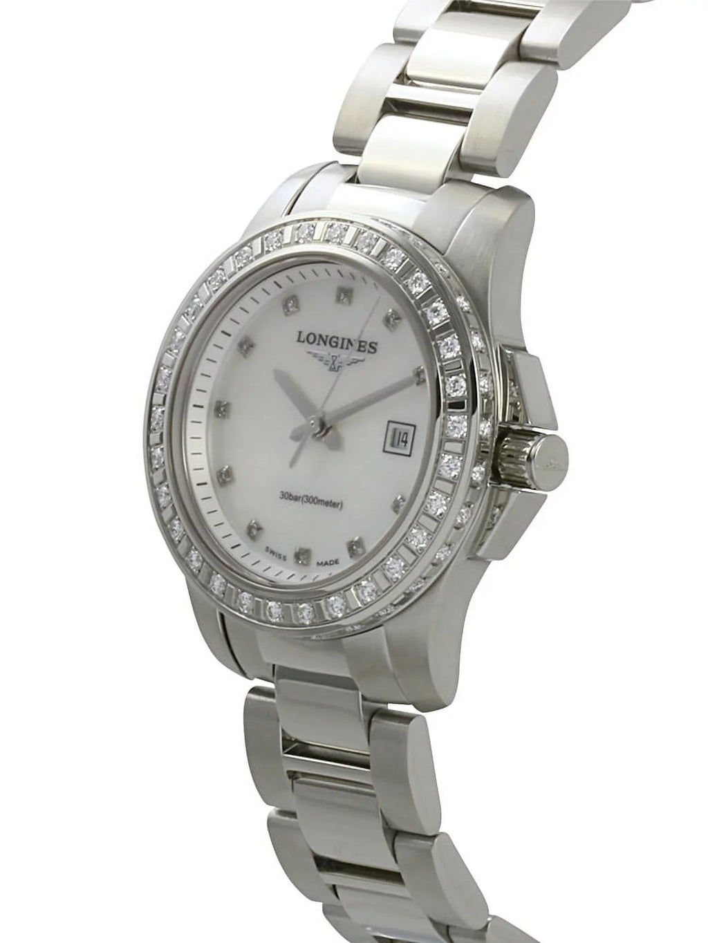 & L3.258.0.88.6 Conquest Women's Longines Watch Diamonds Pearl White