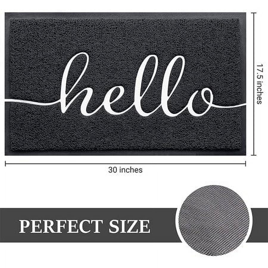 Black, Bathroom, x 30" Kitchen Design (L) for Non-Slip Front and Patio, JATOK (W) Door, 2-Pack Hello Mat 17.5" Indoor-exterior, Floor