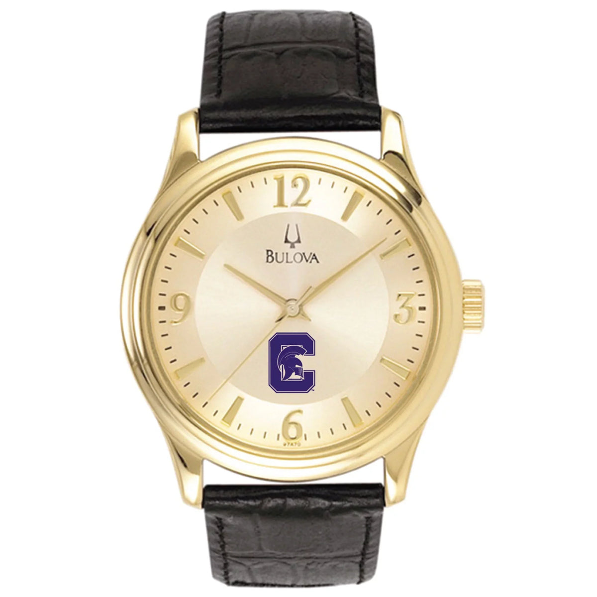 Watch Steel Band Capital University Gold/Black Bulova Leather Comets Men's Stainless with