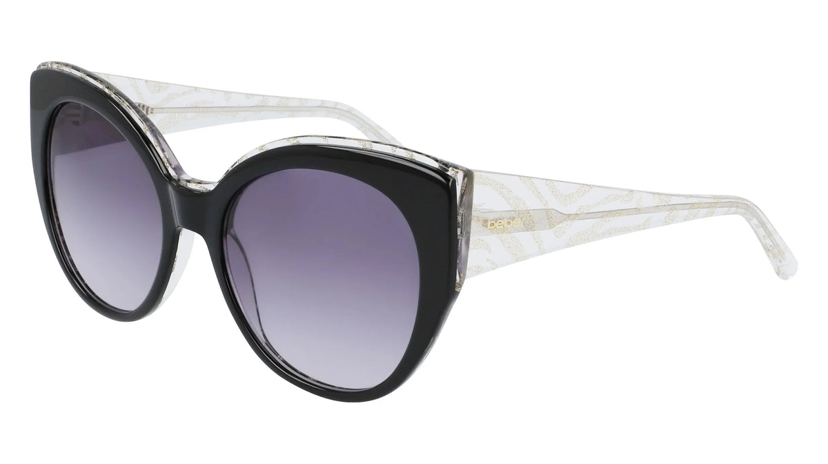 Lens - Gradient Sunglasses Jet Round Bebe BB7231-001 Cat-Eye w/ Women's