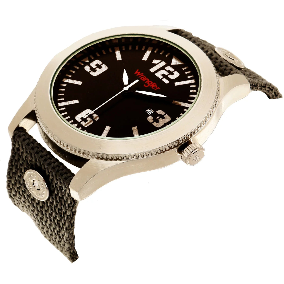 Dial, Nylon Black Wrangler Watch Black 48mm Round Strap