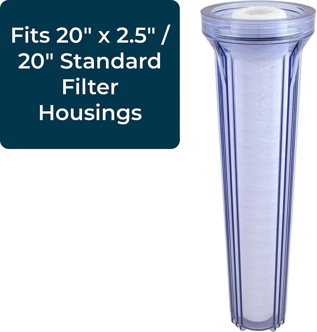 (Case Micron Polypropylene liquid Filter 20x2.5 20) SP-CW50-20 String-Wound SWC-25-2050 50 Cartridge of Sediment SpiroPure