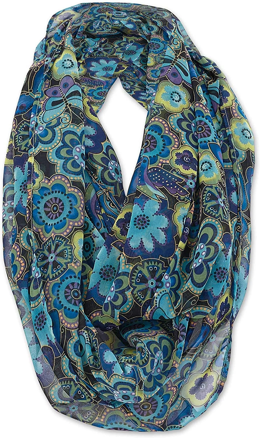 Scarf Laurel (Blue Lime Burch Infinity Artistic Collection Floral)