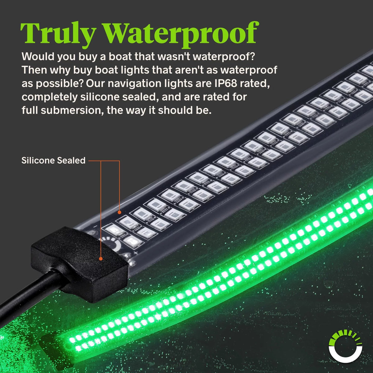 Boat 2-Row 132 LED Strip Marine Kit Navigation Light Red Pontoon for Kayak Green