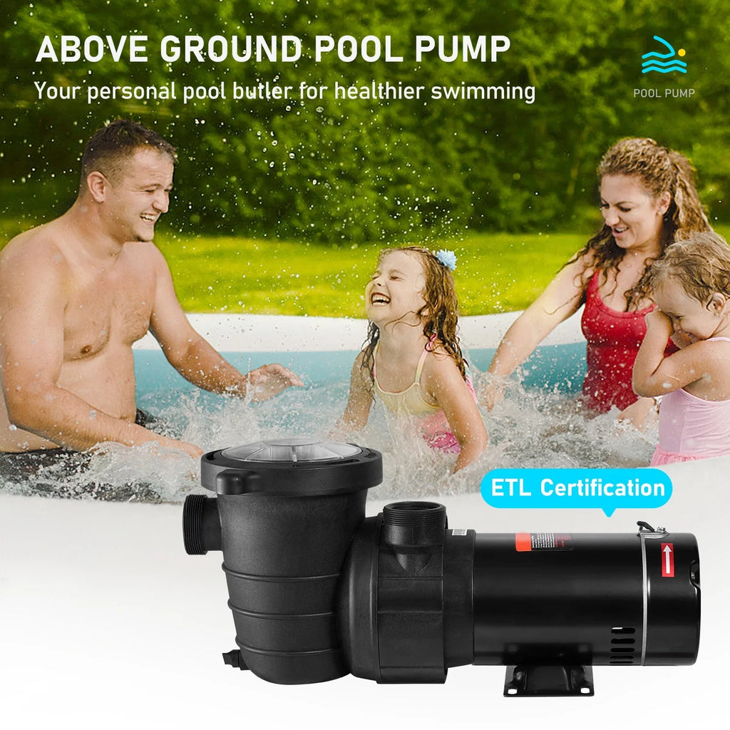 Single for Pump, 1100 ETL Speed In/ of Certification Flow, HP Pool Max. Strainer V, Pool w/ 115 Above W Basket, Pump SKYSHALO Security for 5280 1.5 Ground Swimming GPH