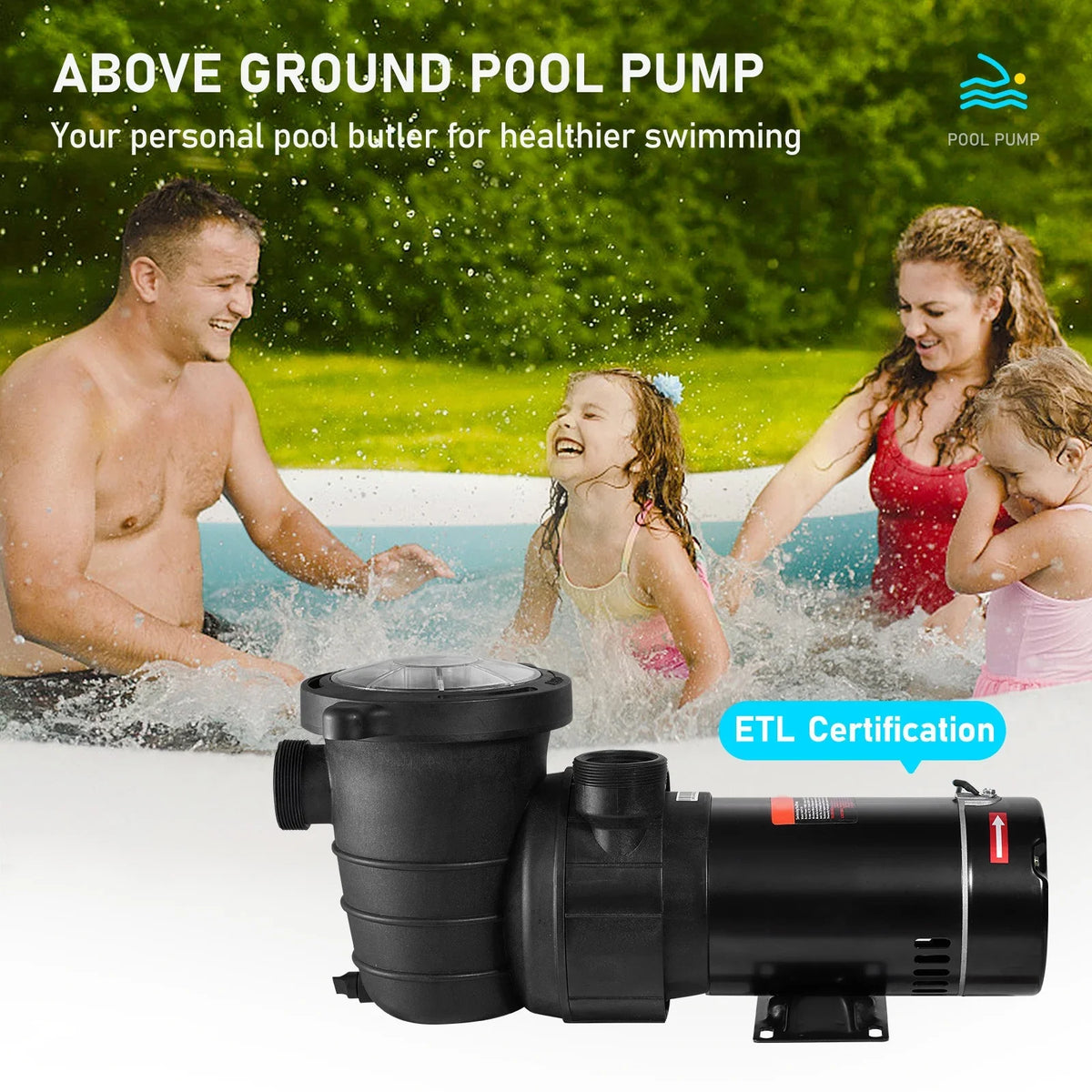 Single for Pump, 1100 ETL Speed In/ of Certification Flow, HP Pool Max. Strainer V, Pool w/ 115 Above W Basket, Pump SKYSHALO Security for 5280 1.5 Ground Swimming GPH