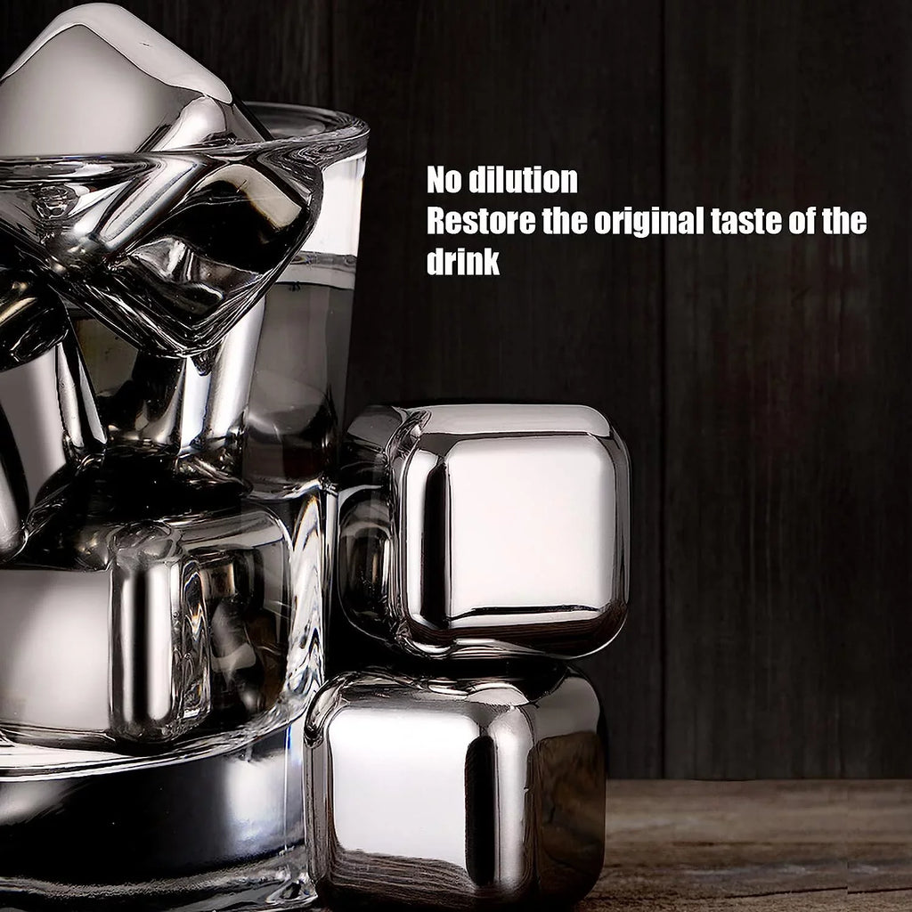 Reusable Rocks Wine Pieces,Color:Heart-Shaped) Cube Whisky Ice Scotch Tonic Party Whisky Women(dimension:12 Steel Drinks Metal Stainless for Chilling Cooling Men Gin Stones