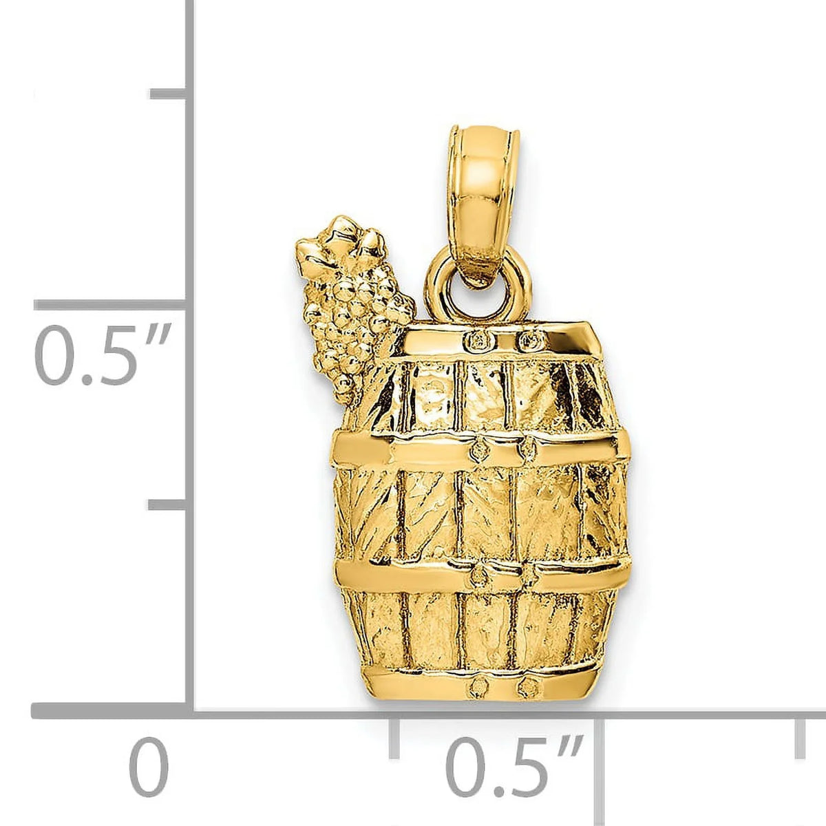 Gold FJC Barrel Grapes 14k Finejewelers Charm with Yellow Wine