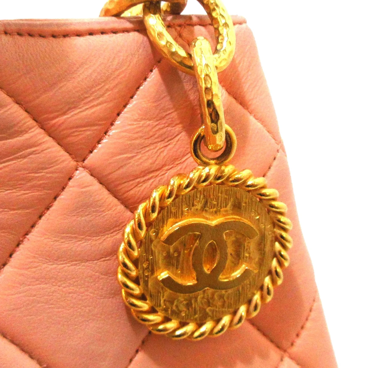 Orange Lambskin Bag Medallion Tote Tote Women Authenticated (Good) Leather Pre-Owned