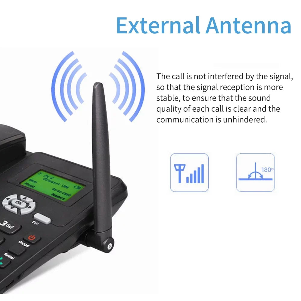 Telephone Home Bisofice Cordless Dual Office GSM for Phone Use SIM and Desktop and with Set Support Cards
