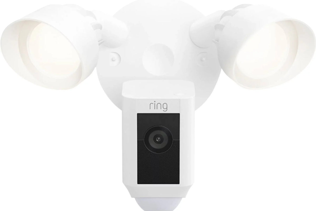exterior, Ring_Floodlight WiFi, with (Refurbished) Motion Wired IP/Network HD, Activated Restored Cam Release, 2021 Plus White,