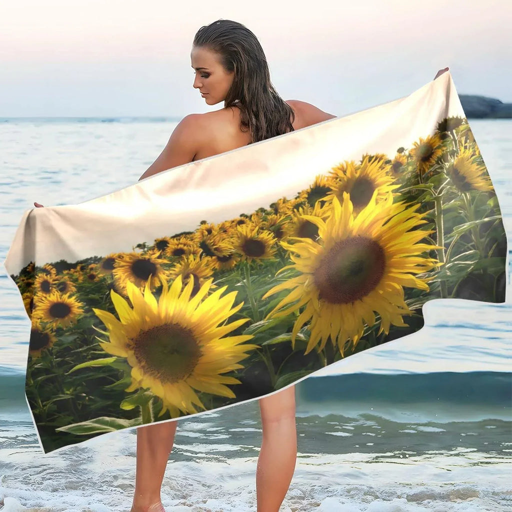 Sunflower Oversized Towel Compact Travel Bestwell Super Absorbent Field Towels Camping Holiday（363） - Beach Lightweight Swimming Towel - Dry Quick for