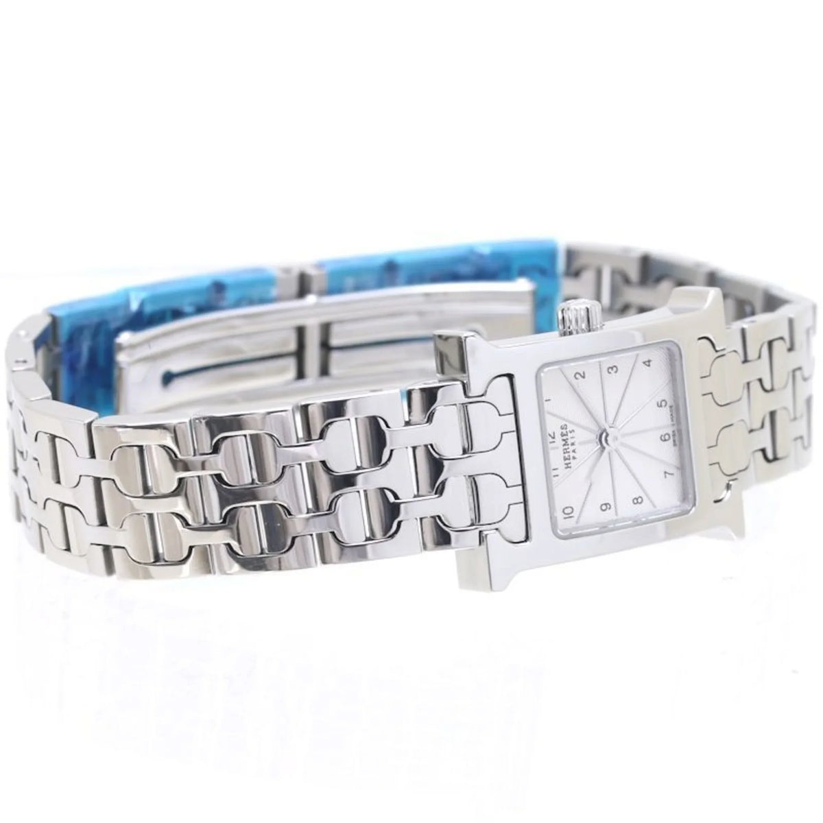 Pre-Owned 4835 (Good) Ladies 141002W100 HERMES Steel Mini H Stainless Watch 39260 HH1.110.260