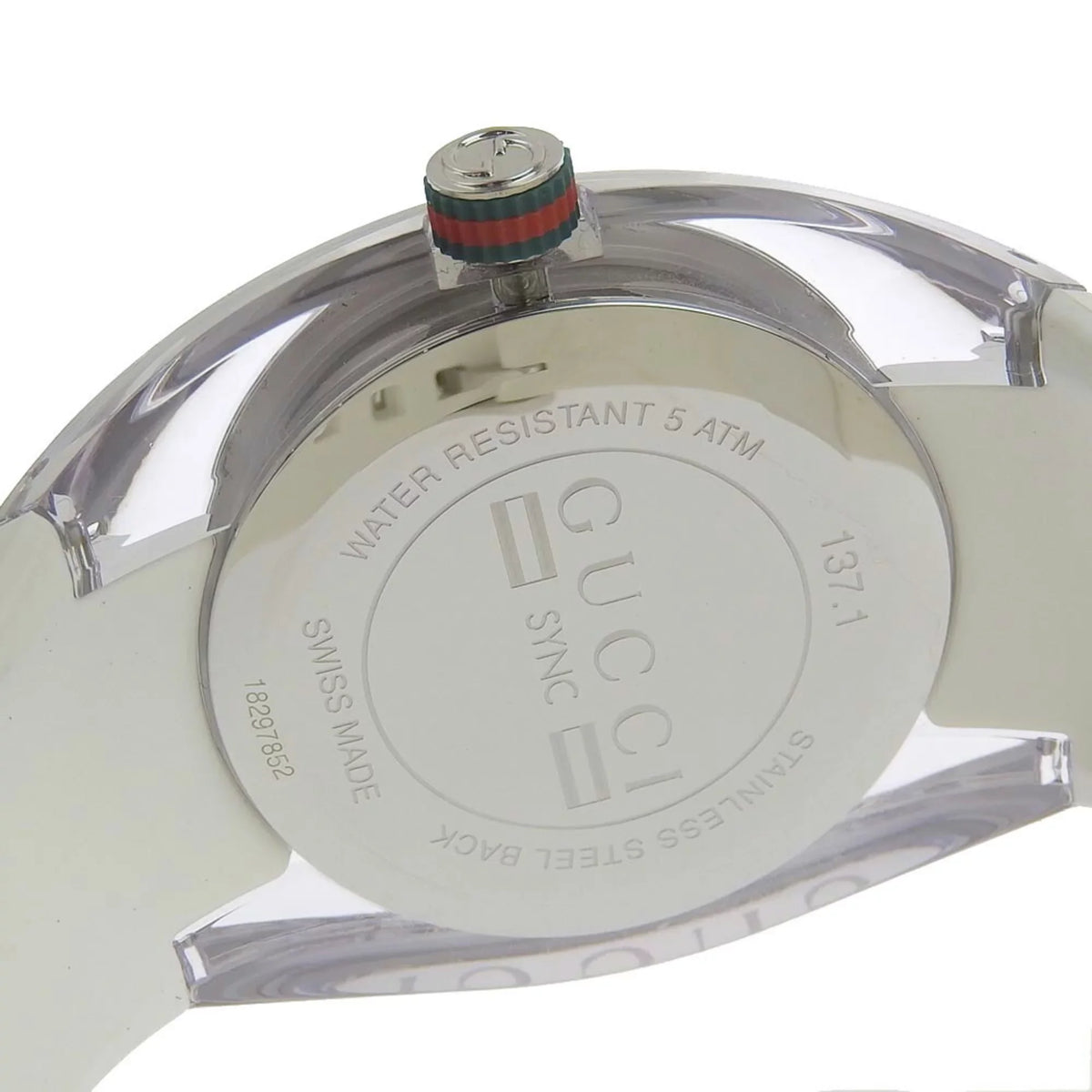 Watch Men's Silver Sink Display Used Authenticated Rubber Stainless Analog 137.1 Dial Steel Quartz x