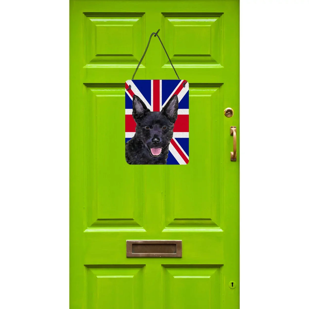British English Prints Union Wall Flag or Jack Door with Dog Hanging Art