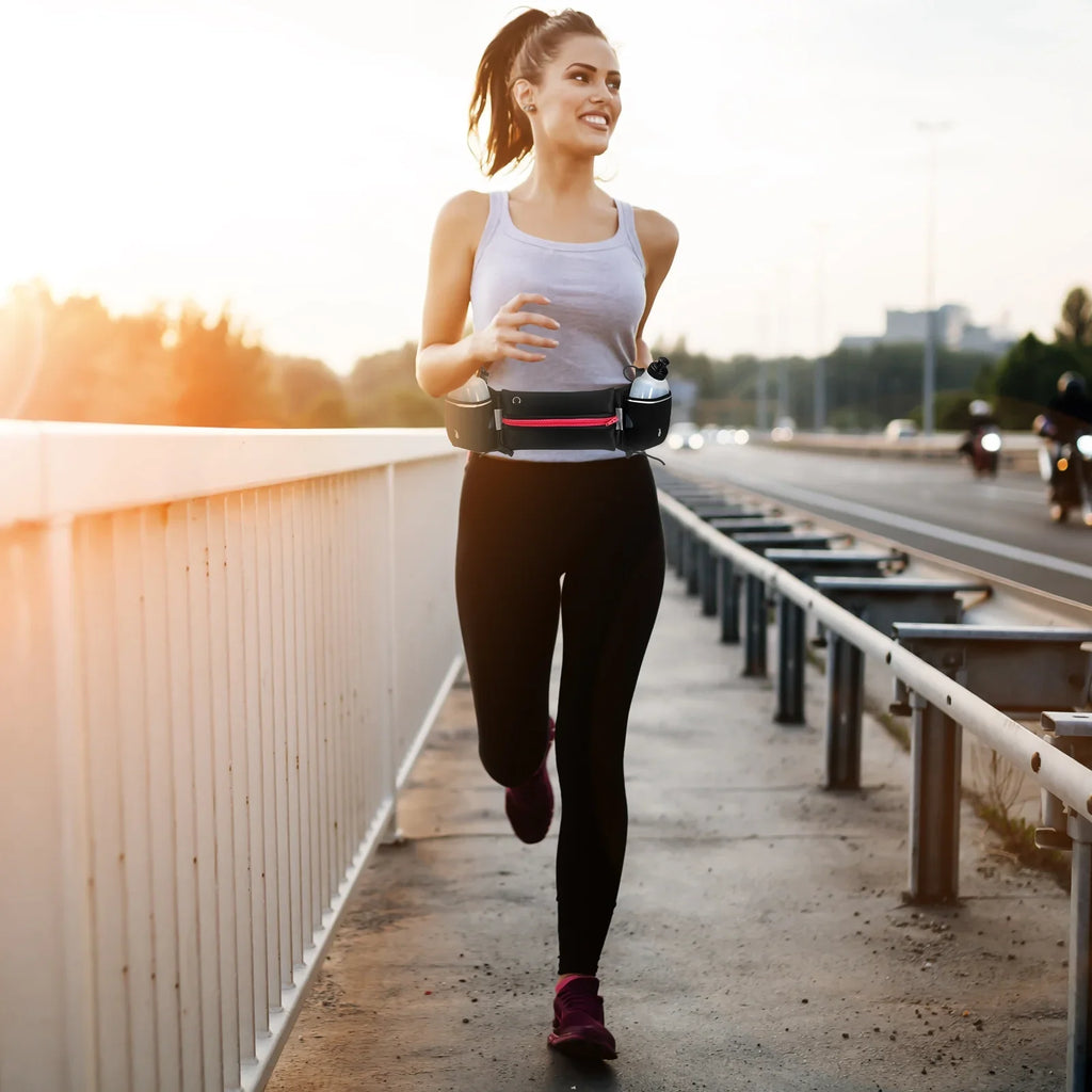 Uxcell liquid Belt, Running with Bottles, Belt Running Pack Green Pouch Waist Hydration