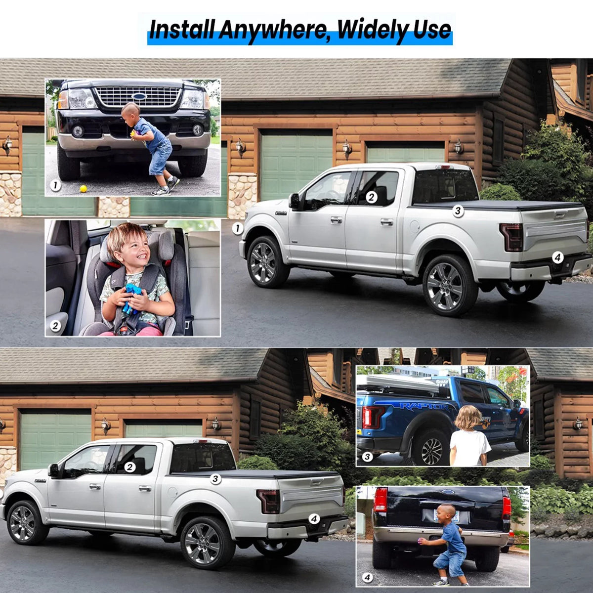 Solar for Reverse Camera Camera, Monitor Digital Highway Backup Observations Trailer RV with System View Camera Auto-Vox Travel Rear CamperVans,Trucks Wireless