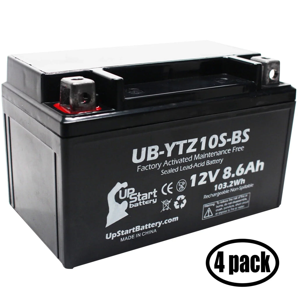 Battery Yamaha Activated, for Battery UpStart Maintenance Factory 2011 - Free, 8.6Ah, Replacement 4-Pack 250CC Maxam 12V, UB-YTZ10S-BS Scooter