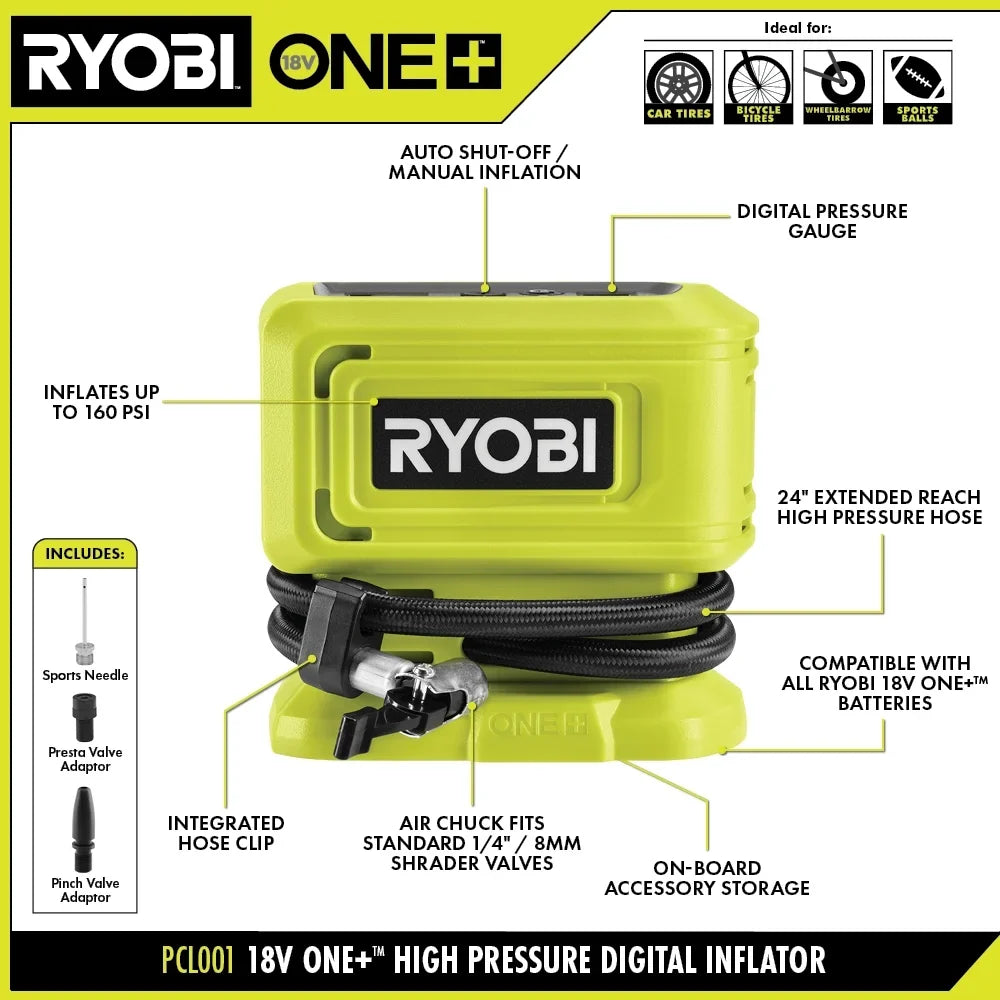 Pressure (Tool Inflator Only) One+ 18V Digital Ryobi High