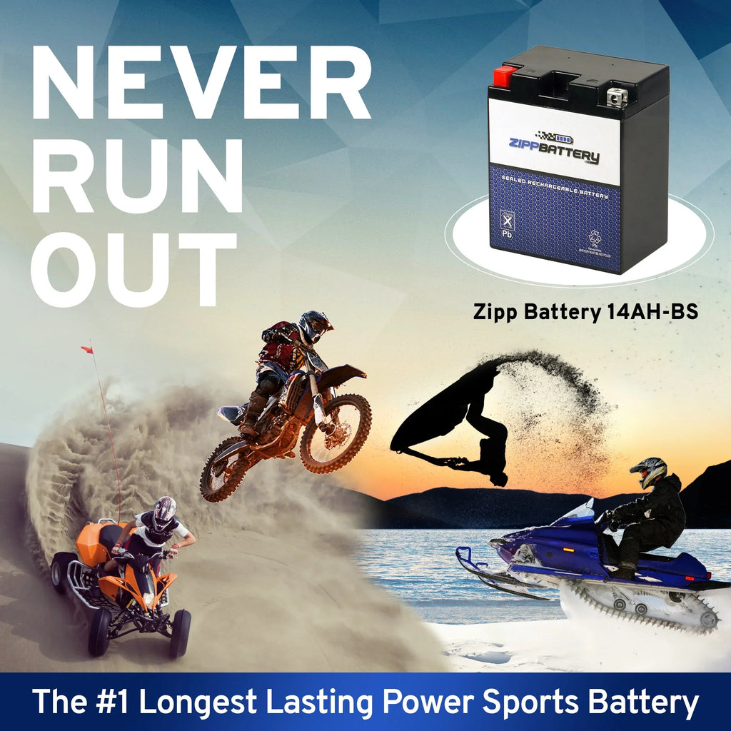 (14AH-BS Battery 250cc CCA) 210 Volt,12 Battery Lt-4wd Quadrunner 1990 Atv YTX14AH-BS Ah, Suzuki for Zipp 12