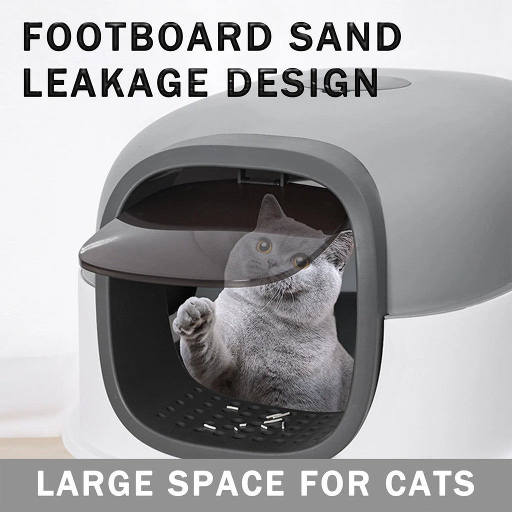 Box,Pets Litter Large Smelly Boxes,Odor Cat Litter Control,Jumbo Hooded,Gray,Door Isolate Enclosed Cat EOIVSH