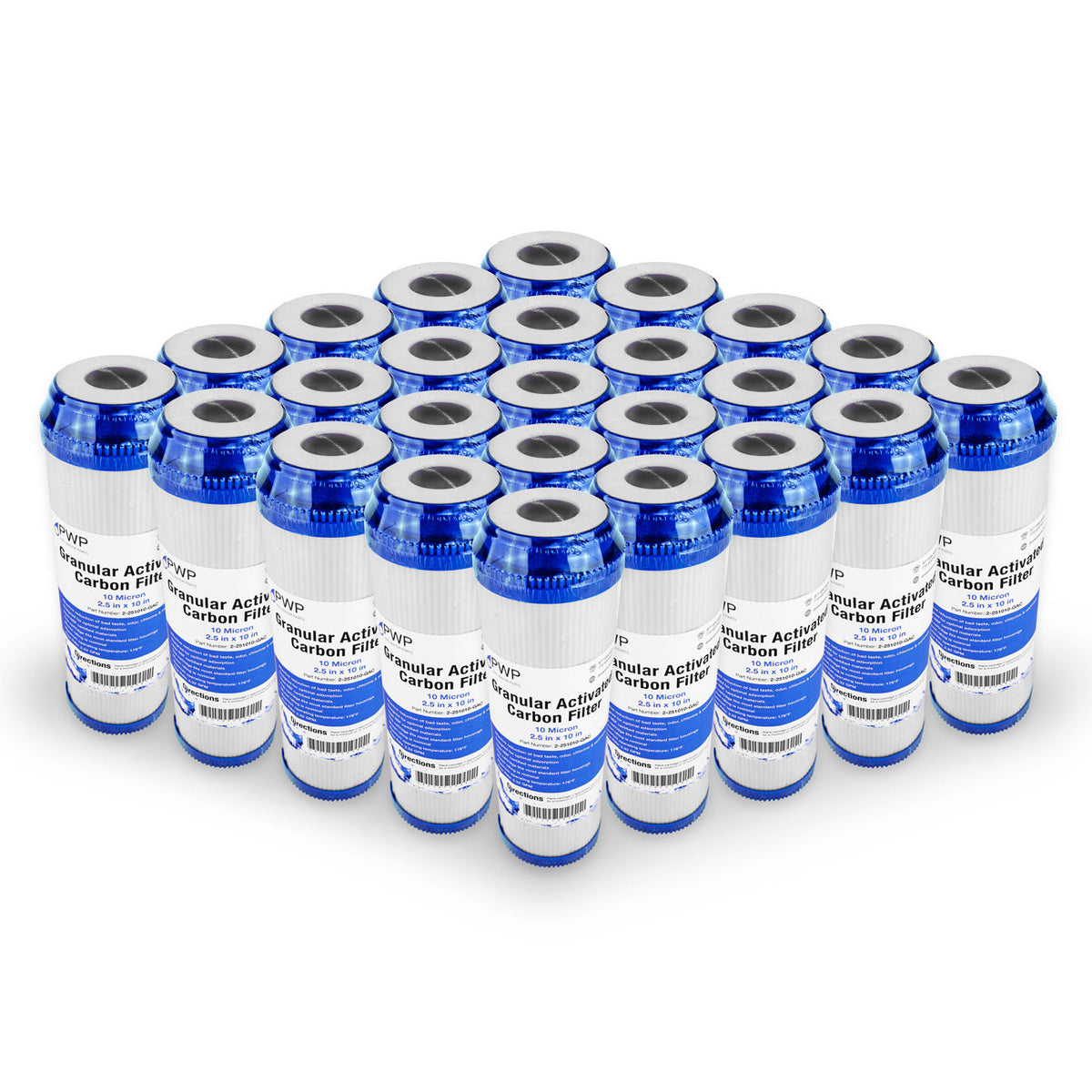 pack 2.5 Carbon Micron Activated Filter Granular x10" 25 liquid 10 Cartridge