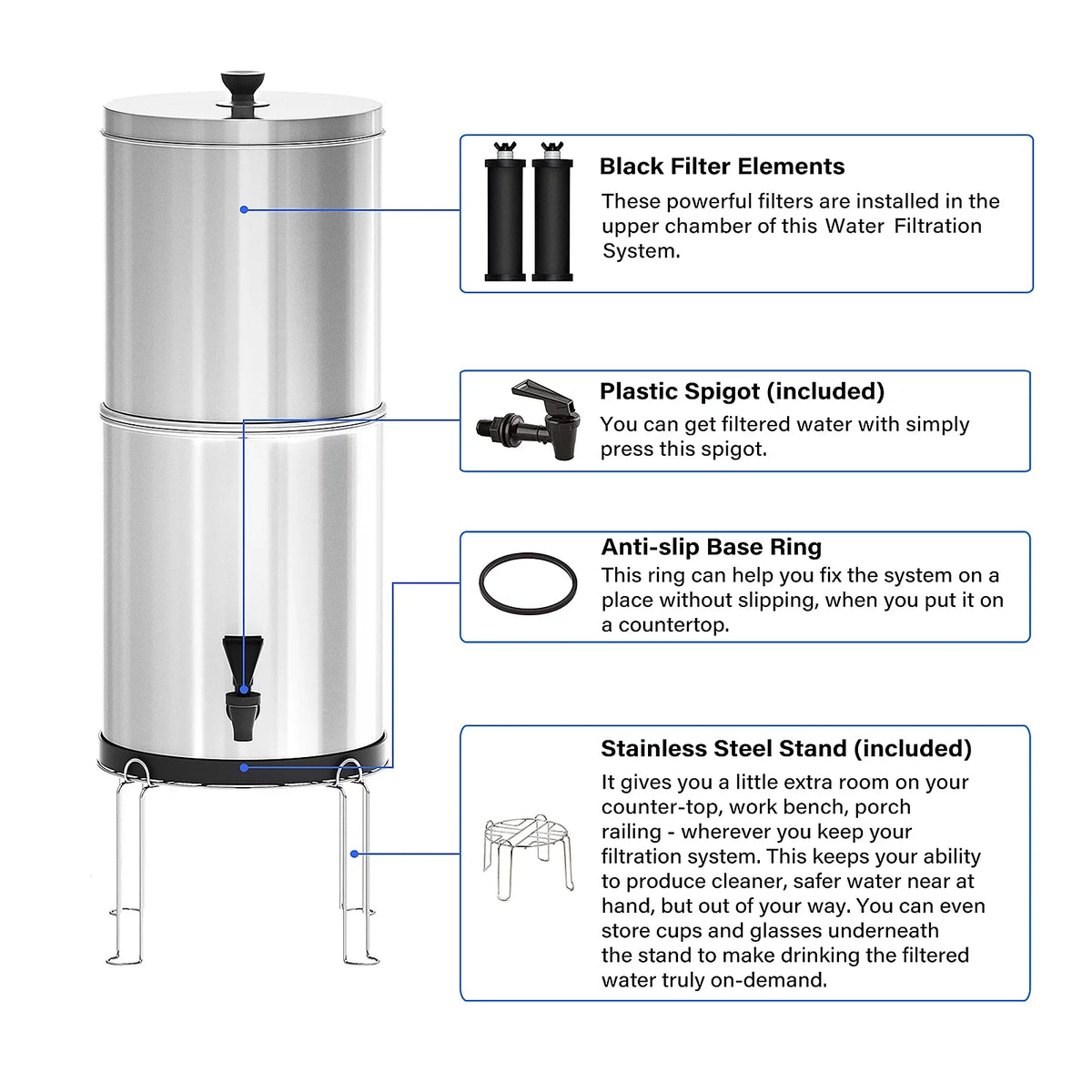 liquid Filter System Purify for Hiking Emergency Preparedness Tomshoo Camping liquid