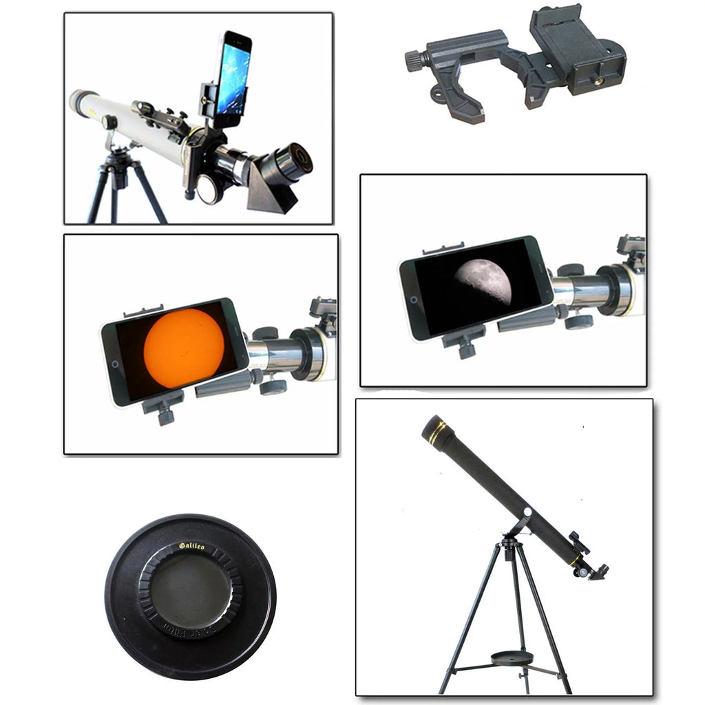 Cap 60mm and Adapter with kit 800mm Filter x telescope Cassini Day/Night Solar Smartphone