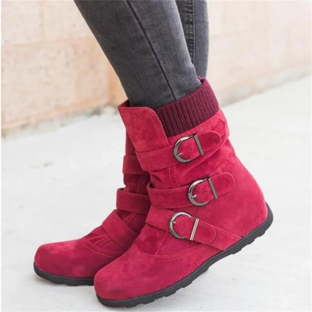 Shoes dimension Women Plus Classic Casual exterior Women Boots Winter Warm Flat Booties Snow Plush Boots Ladies Autumn