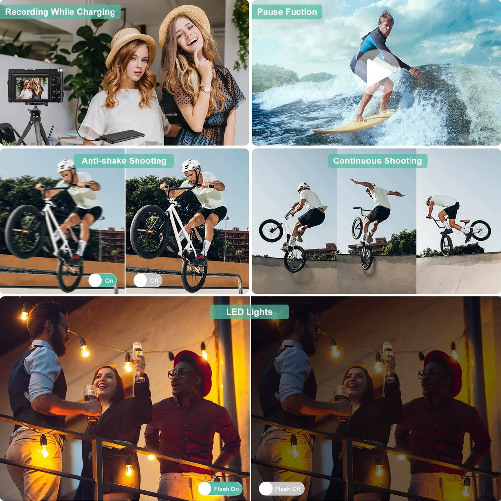 for Photography Cameras YouTube Autofocus Video Digital for 4K Camera Card Digital 32GB 16X 48MP with Camera Zoom Vlogging