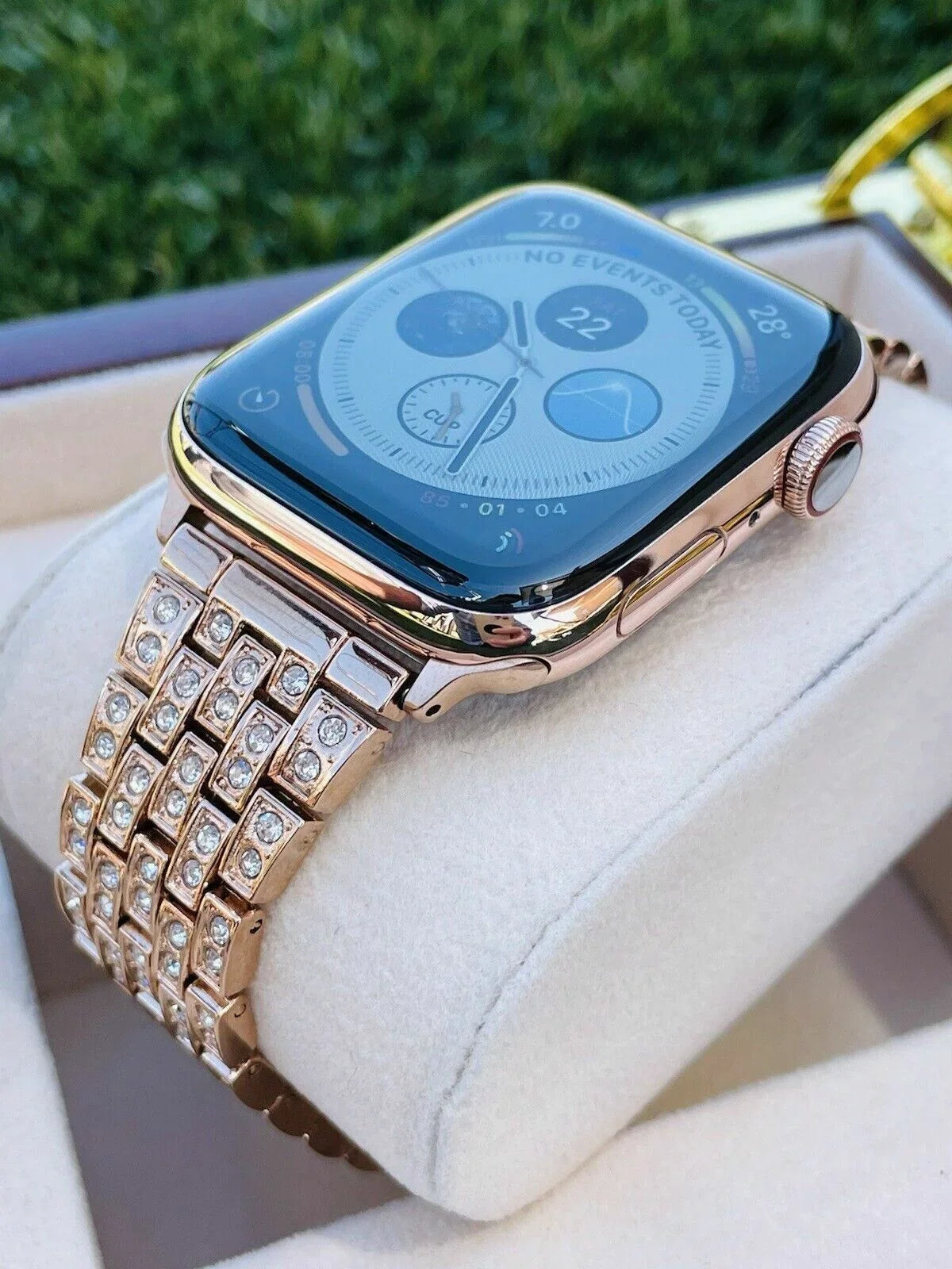 SERIES Band Steel 24K iWatch Rose Stainless 7 Rose Gold 45MM Custom Gold