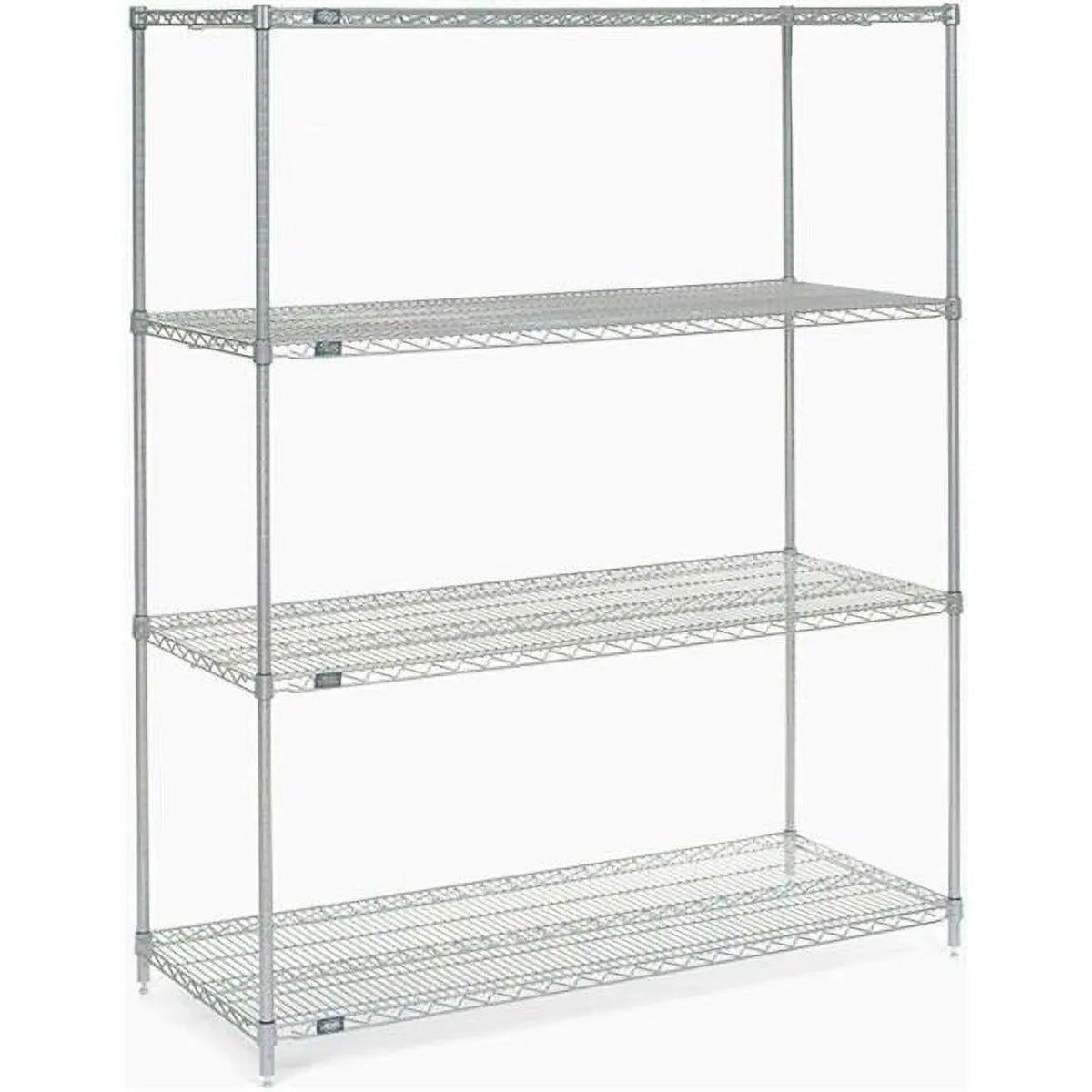 24"D 63"H x Unit x Nexel - Chrome Wire 5 Tier 72"W Shelving Starter -
