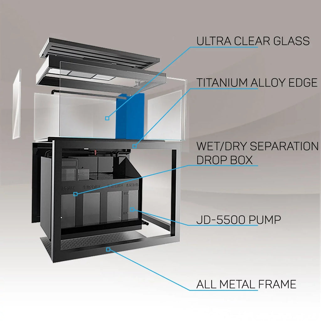 Tempered Glass White All-in-one Dream and Aquarium Aqua Gallon Silver 235