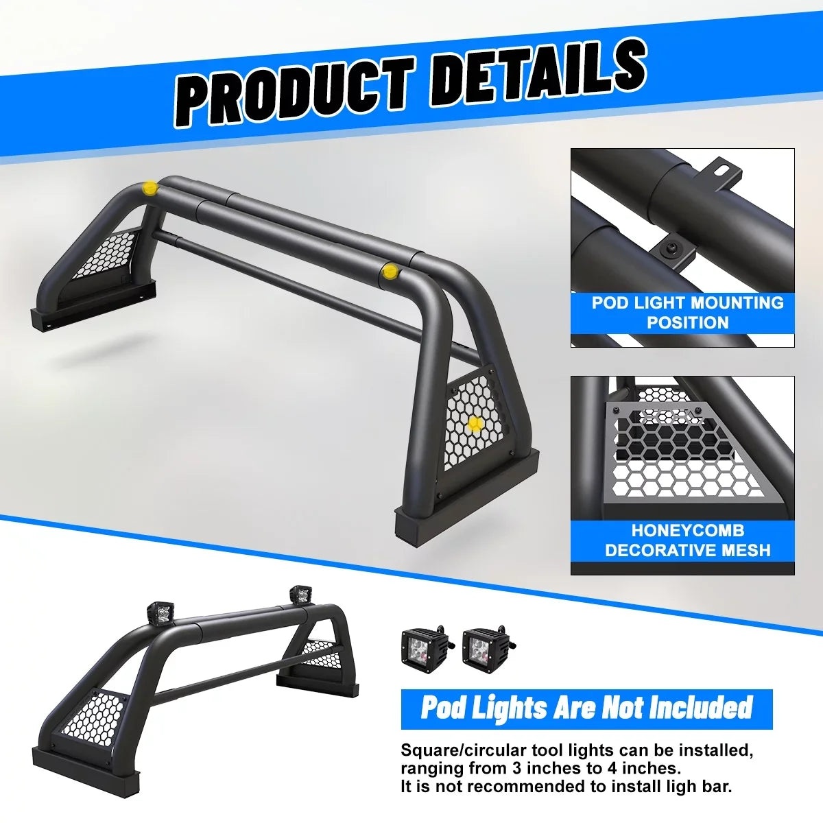 Sport 2000-2021 For Tundra Bar Toyota Chase Bed Roll Bar Adjustable Rack Truck