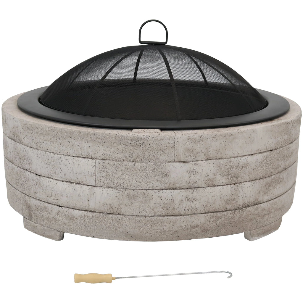 Faux - Spark Ring Sunnydaze Screen Stone 35" Fire with Pit Diameter