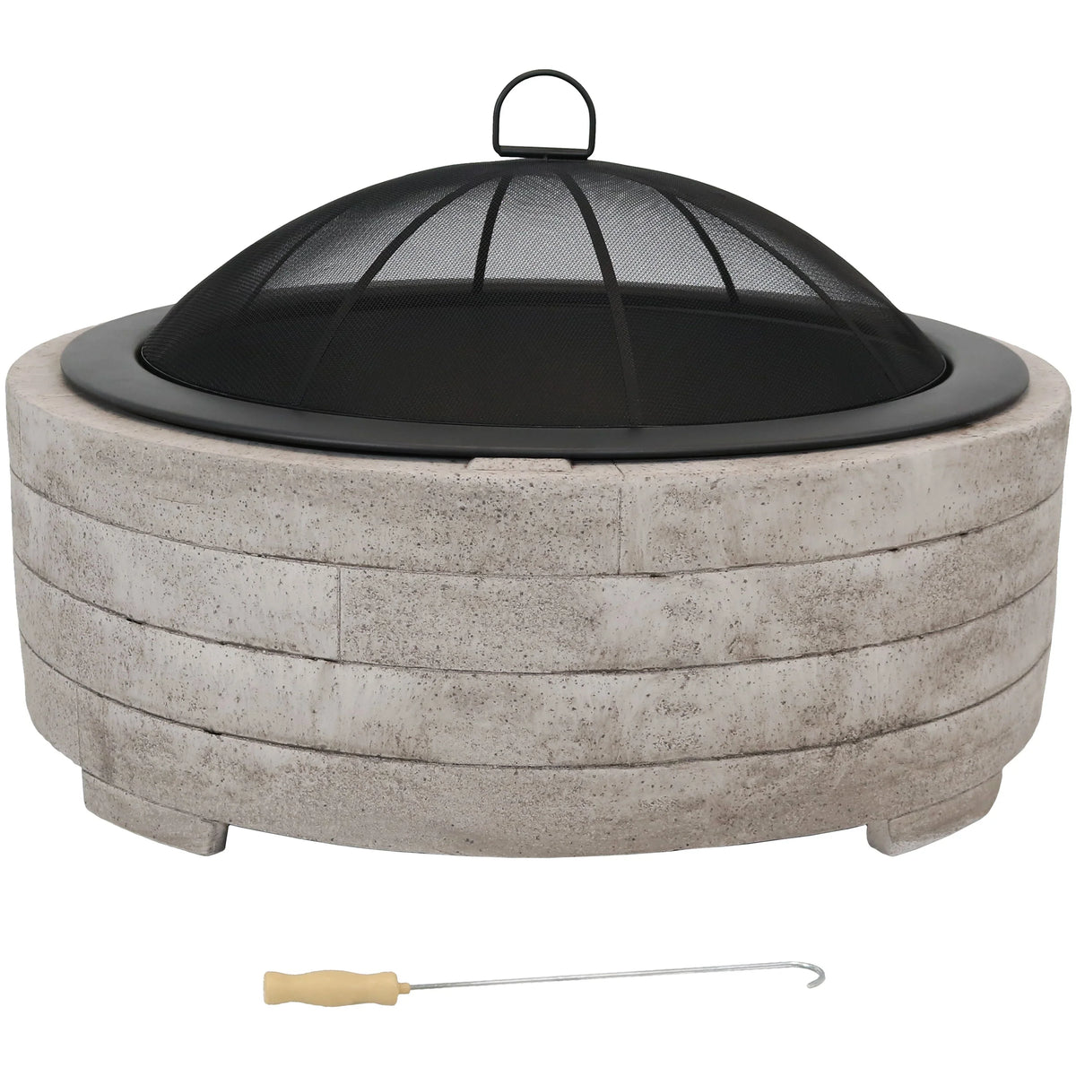 Faux - Spark Ring Sunnydaze Screen Stone 35" Fire with Pit Diameter