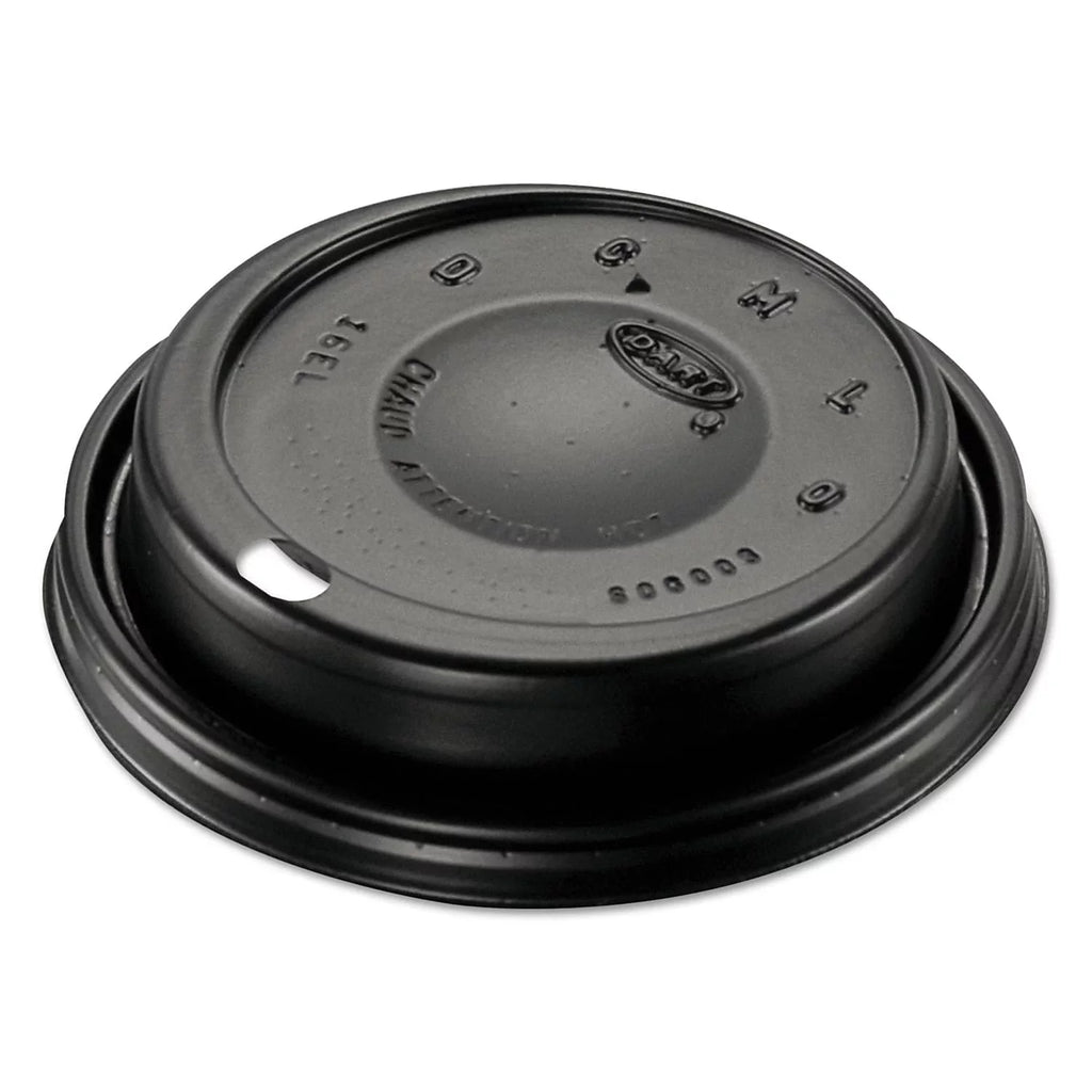 Cappuccino 16ELBLK Lids Dart - (1000/Carton) Black Plastic Sipper Dome