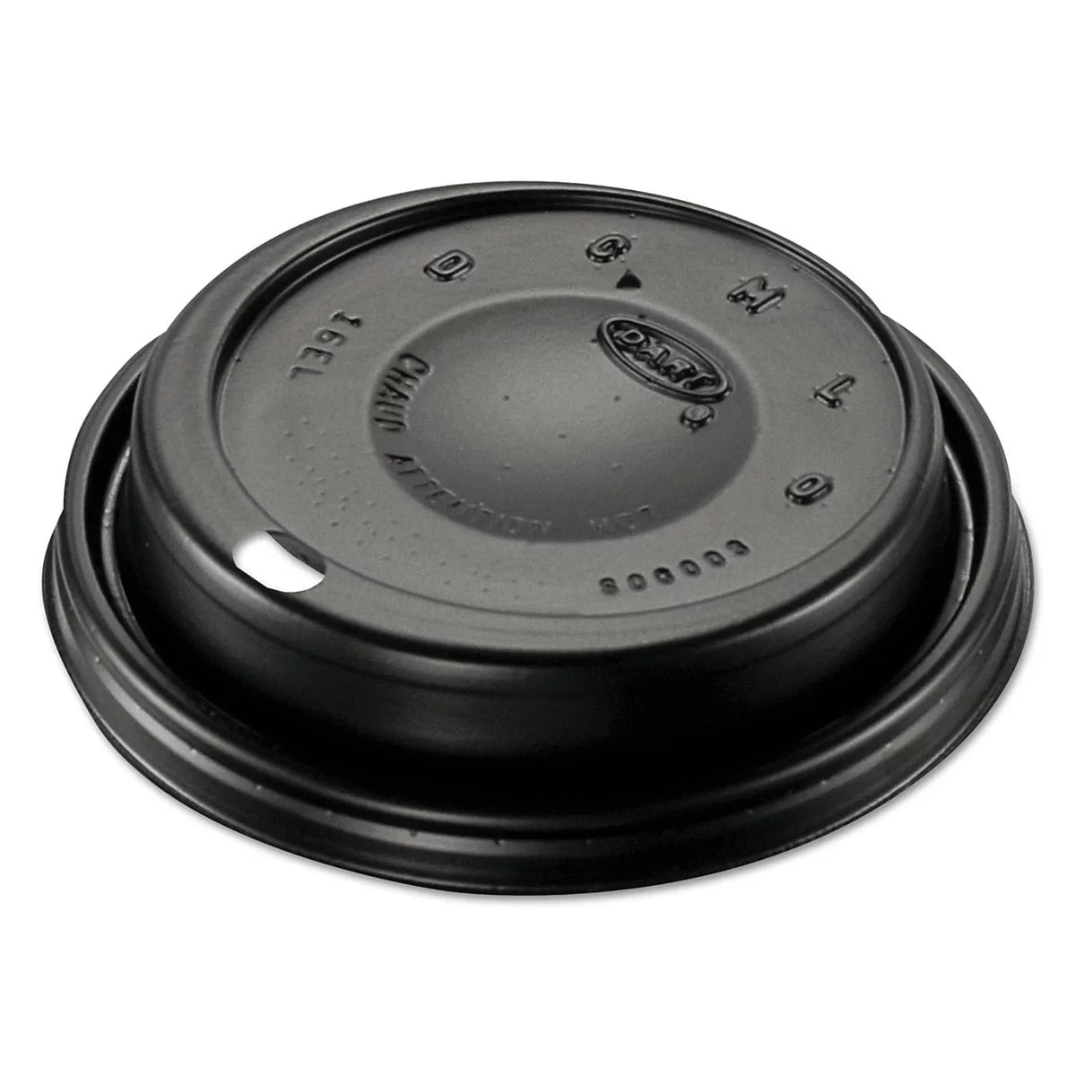 Cappuccino 16ELBLK Lids Dart - (1000/Carton) Black Plastic Sipper Dome