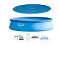 Above Ground Metal Inflatable Frame Intex Pool & x 18ft Round Ladder, Pump with Cover 48in