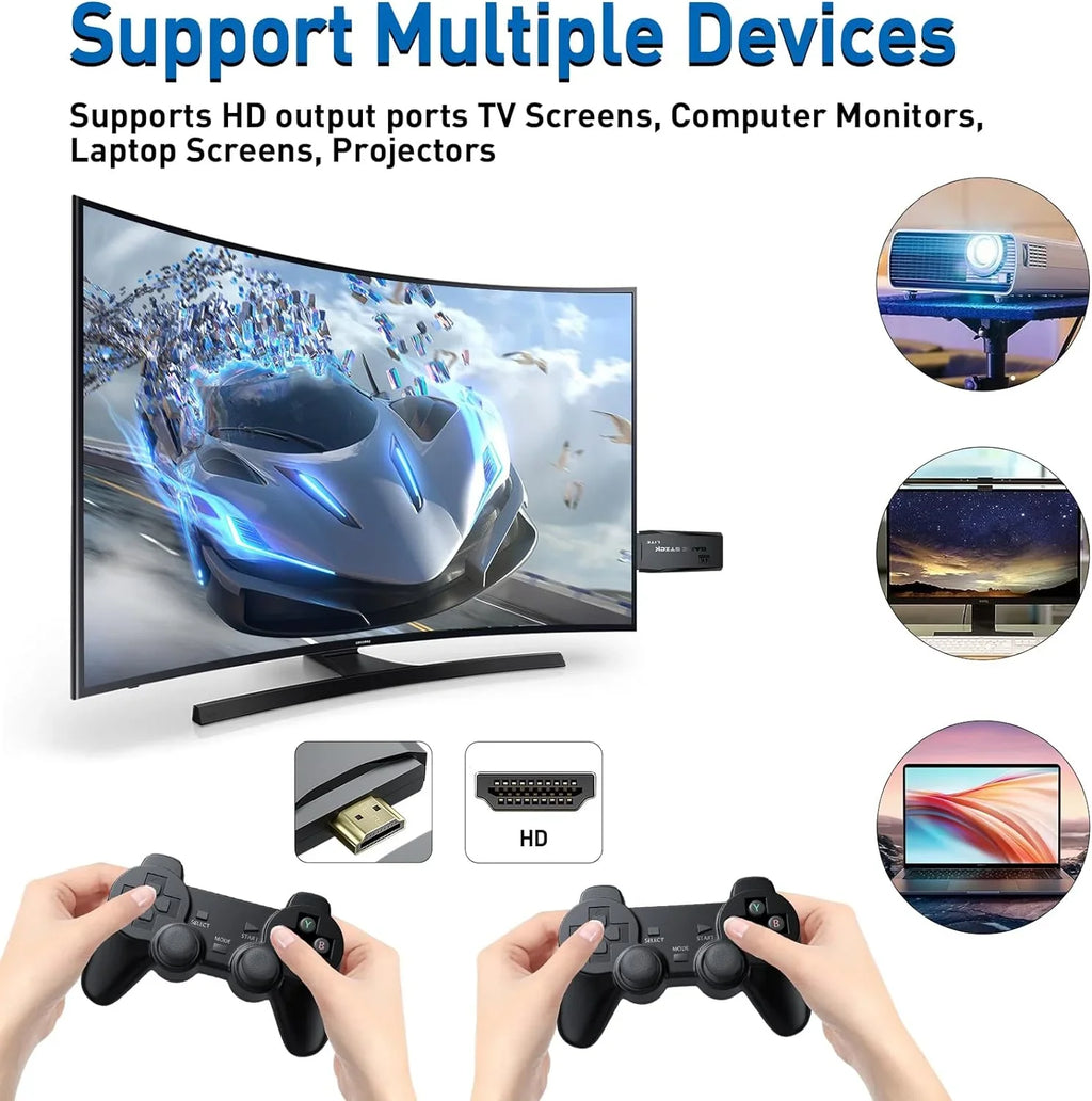 Play Preloaded S2 Game and for Wireless Console Gamepads(64G) Emulators,Plug Retro Games Games,9 Nostalgia Retro 12000+ S2 Video - TV,Emulator Stick HD Port,2 Stick Support Classic 4K