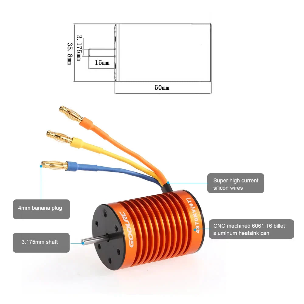 Combo 110 4370KV F540 Accessory,Set Motor 4370KV Rookin GoolRC 45A ESC Car Remote Car Waterproof 1/10